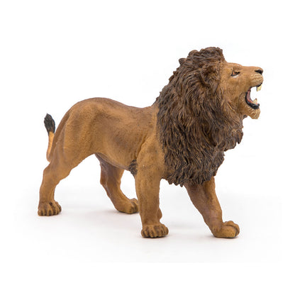 PAPO Wild Animal Kingdom Roaring Lion Toy Figure, Tan/Brown (50157)