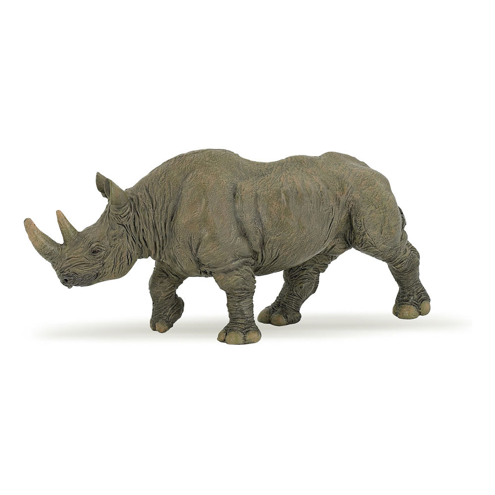 PAPO Wild Animal Kingdom Black Rhinoceros Toy Figure, Grey/Brown (50066)