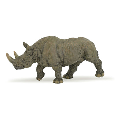 PAPO Wild Animal Kingdom Black Rhinoceros Toy Figure, Grey/Brown (50066)