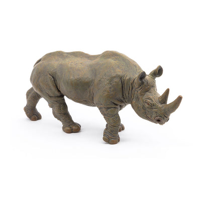 PAPO Wild Animal Kingdom Black Rhinoceros Toy Figure, Grey/Brown (50066)