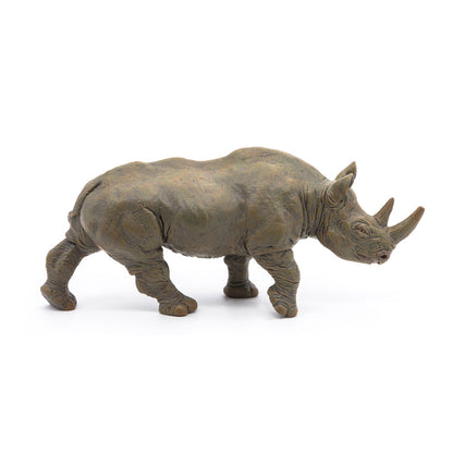 PAPO Wild Animal Kingdom Black Rhinoceros Toy Figure, Grey/Brown (50066)