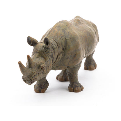 PAPO Wild Animal Kingdom Black Rhinoceros Toy Figure, Grey/Brown (50066)