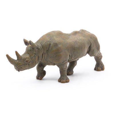 PAPO Wild Animal Kingdom Black Rhinoceros Toy Figure, Grey/Brown (50066)