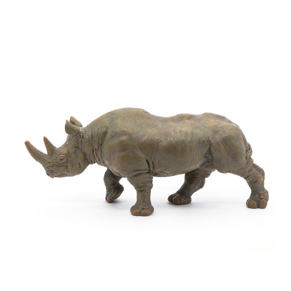 PAPO Wild Animal Kingdom Black Rhinoceros Toy Figure, Grey/Brown (50066)