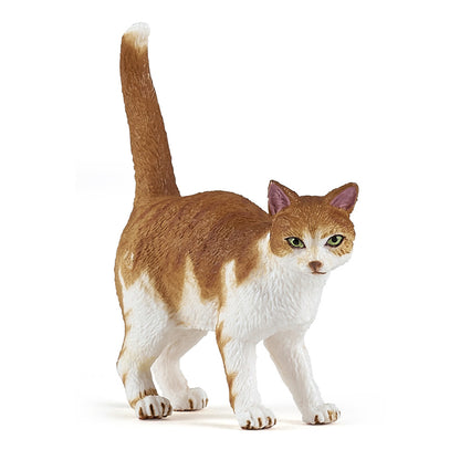 PAPO Dog and Cat Companions Red Cat Toy Figure, Red/White (54031)