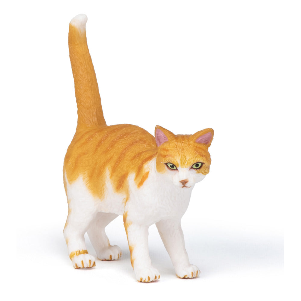 PAPO Dog and Cat Companions Red Cat Toy Figure, Red/White (54031)