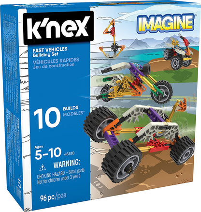 K'Nex 80208 Wings and Wheel Building Set, 500 Piece, Colourful 30 Model Building Construction Toy for Children Aged 7 + & Imagine 45510 10 Model Beginner Fun Fast Vehicles Building Set