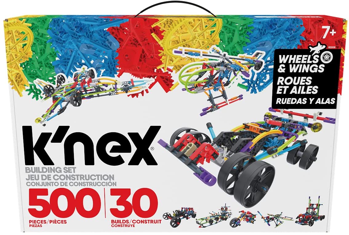 K'Nex 80208 Wings and Wheel Building Set, 500 Piece, Colourful 30 Model Building Construction Toy for Children Aged 7 + & Imagine 45510 10 Model Beginner Fun Fast Vehicles Building Set