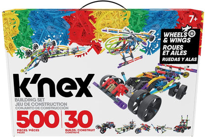 K'Nex 80208 Wings and Wheel Building Set, 500 Piece, Colourful 30 Model Building Construction Toy for Children Aged 7 + & Imagine 45510 10 Model Beginner Fun Fast Vehicles Building Set