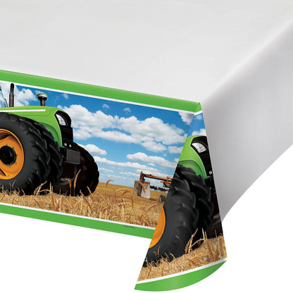 Creative Converting Tractor Time - Cubierta de plástico para Mesa (1 Unidad, 54 x 102 cm