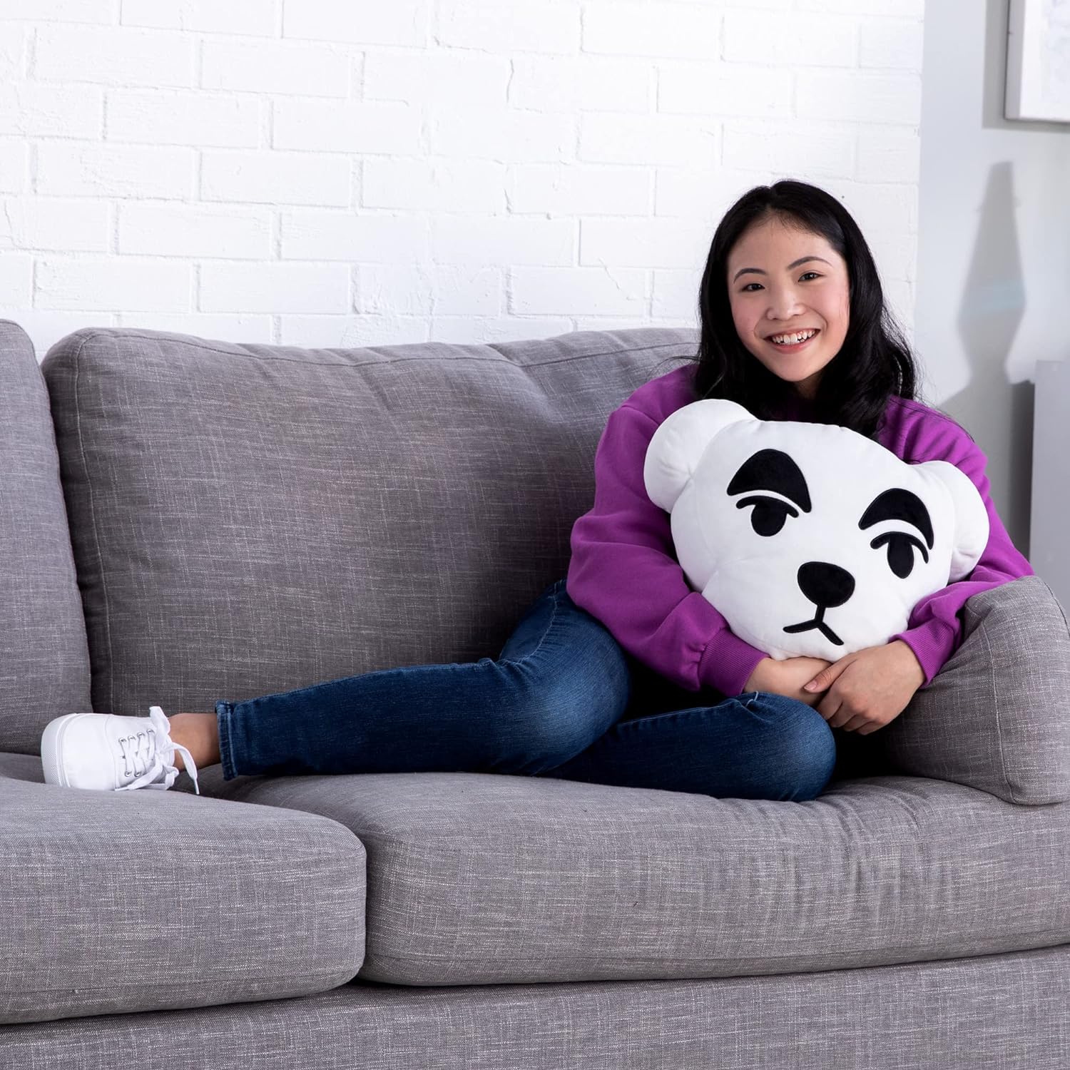 TOMY Games Club Mocchi Mocchi T12415 KK Slider, Merchandise, Bedroom Accessories, Animal Crossing Cushion for Boys and Girls Aged 3 Years and Older, 15 Inch Plush Toy, Multi