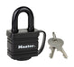 Master Lock 7804EURD Laminated Padlock with Key and Thermoplastic Cover, Black, 7,8 x 4 x 2,9 cm