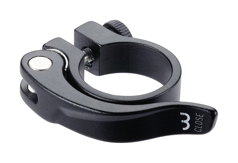 BBB Cycling SmoothLever Bike Seatpost Clamb Quick Release Seat Post Clamb for Aluminium Seatposts Roadbike, MTB and E-Bike | 31.8 mm Black - BSP-87