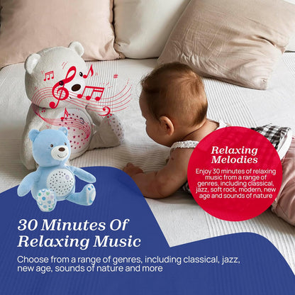 Chicco - First Dreams Teddybeer - Zachte Pluchen Knuffel met Nachtlampje - Lichteffecten en Muziek - Vanaf 0+ Maanden - Blauw