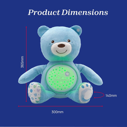 Chicco - First Dreams Teddybeer - Zachte Pluchen Knuffel met Nachtlampje - Lichteffecten en Muziek - Vanaf 0+ Maanden - Blauw