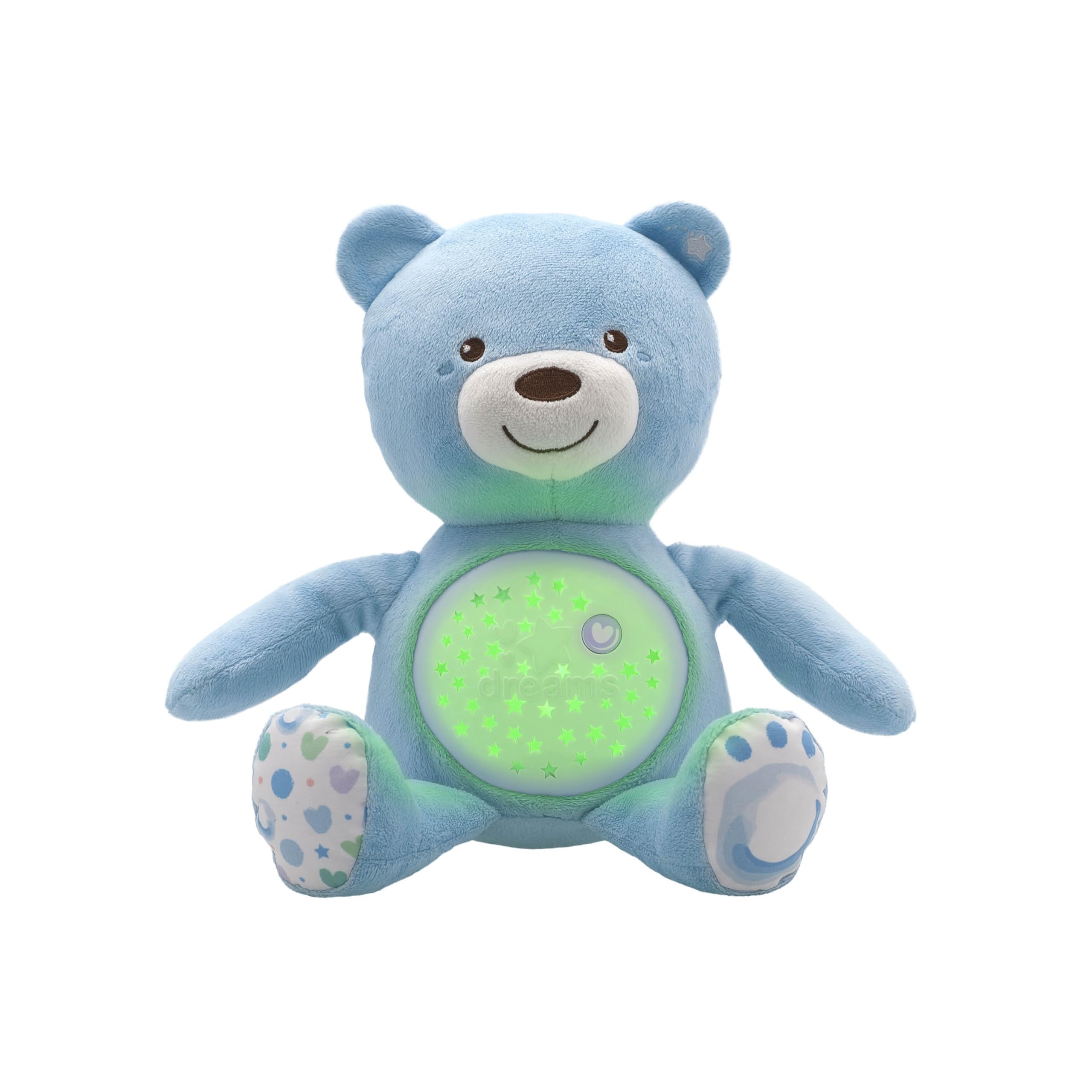 Chicco - First Dreams Teddybeer - Zachte Pluchen Knuffel met Nachtlampje - Lichteffecten en Muziek - Vanaf 0+ Maanden - Blauw