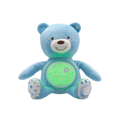 Chicco - First Dreams Teddybeer - Zachte Pluchen Knuffel met Nachtlampje - Lichteffecten en Muziek - Vanaf 0+ Maanden - Blauw