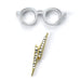 Harry Potter Official Glasses & Lightning Bolt Pin Badge by The Carat Shop