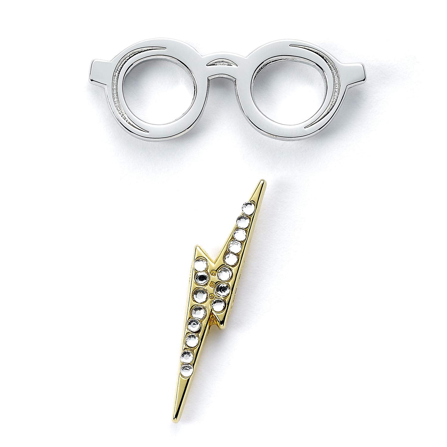 Harry Potter Official Glasses & Lightning Bolt Pin Badge by The Carat Shop