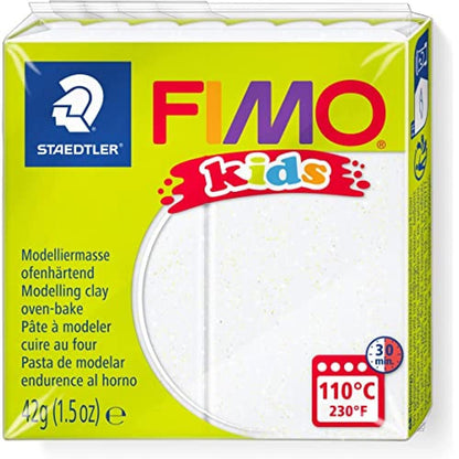 Fimo Kids Modelling Clay, Glitter White, 42 g