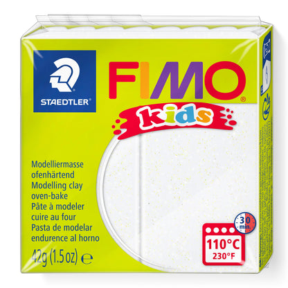 Fimo Kids Modelling Clay, Glitter White, 42 g