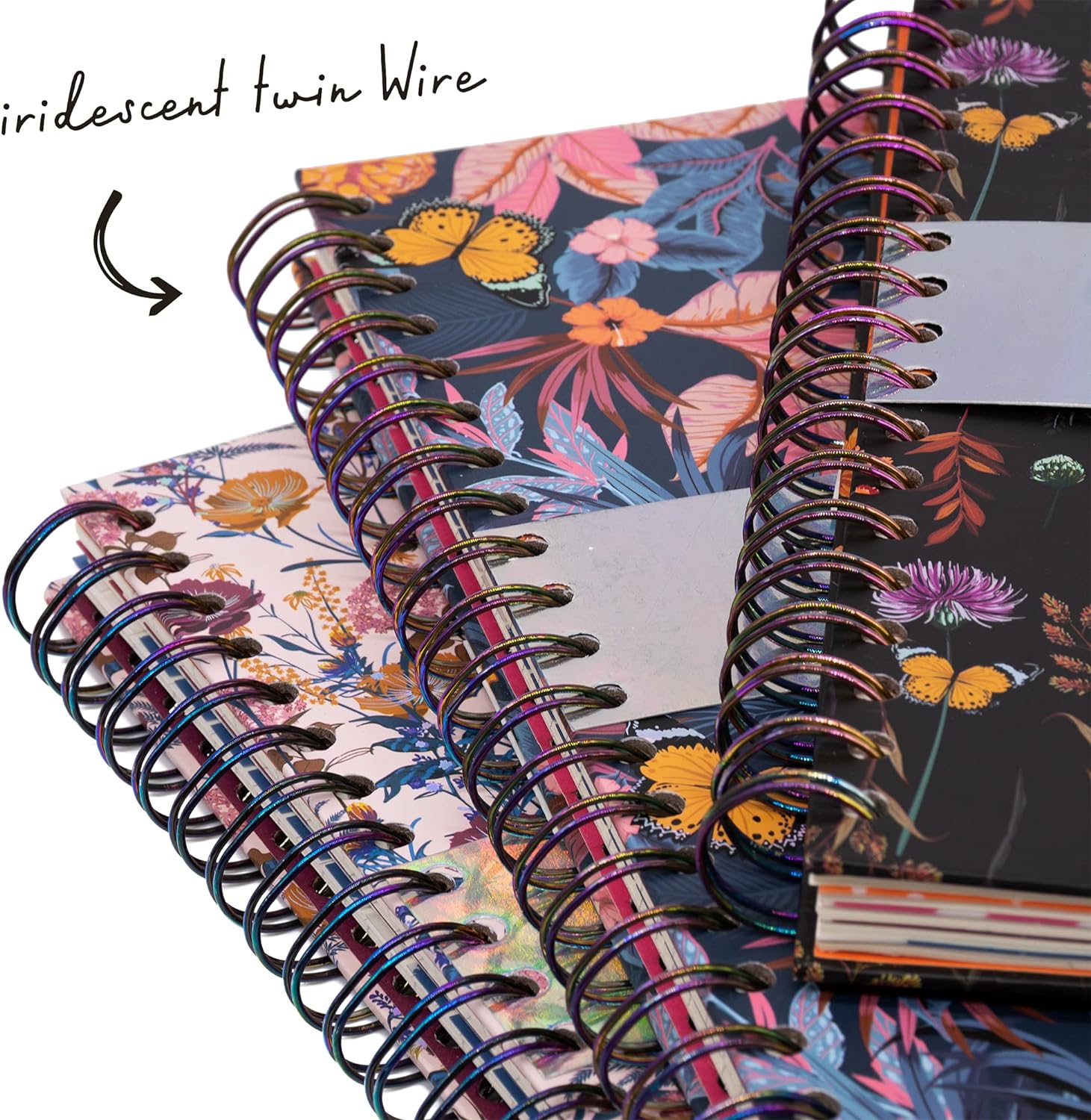 Pukka Pad Bloom B5 Hardcover Project Book - Bloom– 25.4 x 18 cm – Pack of 3 Assorted Floral Designs