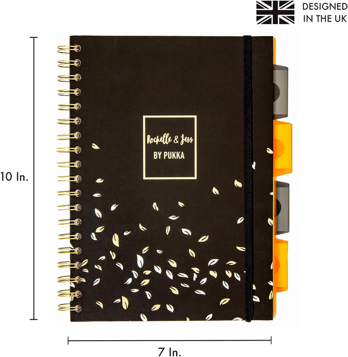 Pukka Pad, B5 Project Notebook with 4 Repositionable Dividers and Elastisized Closure - 200 Pages of 80GSM Paper - 25 x 19cm - Rochelle & Jess, 3-Pack Rochelle & Jess B5 - 7 X 10