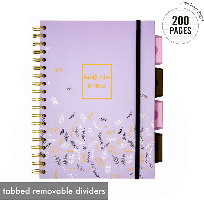 Pukka Pad, B5 Project Notebook with 4 Repositionable Dividers and Elastisized Closure - 200 Pages of 80GSM Paper - 25 x 19cm - Rochelle & Jess, 3-Pack Rochelle & Jess B5 - 7 X 10