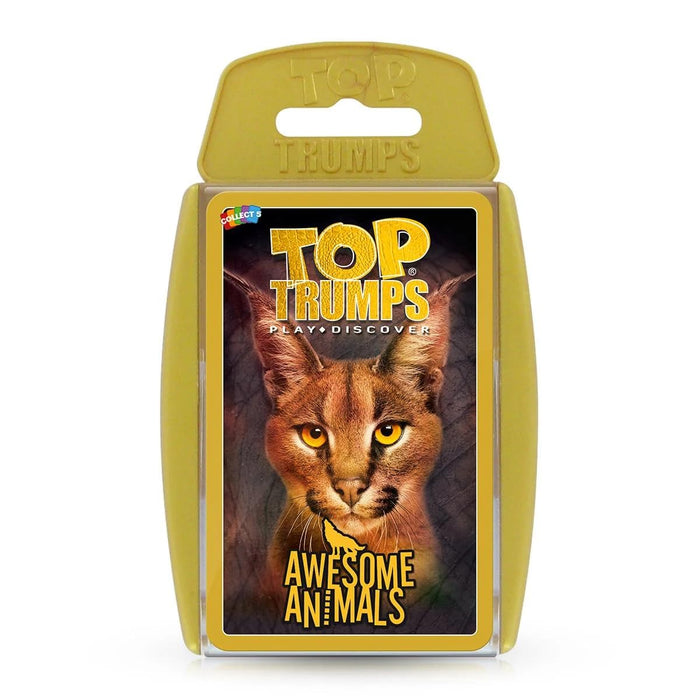 Top Trumps Awesome Animals Classics Kartenspiel, Finden Sie heraus, wie süß der Schneeleopard ist und wie groß das Schwarze Nashorn ist, pädagogisches Kartenspiel für 2 Plus Spieler ist EIN tolles