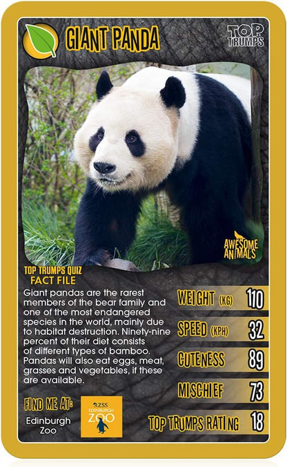 Top Trumps Awesome Animals Classics Kartenspiel, Finden Sie heraus, wie süß der Schneeleopard ist und wie groß das Schwarze Nashorn ist, pädagogisches Kartenspiel für 2 Plus Spieler ist EIN tolles