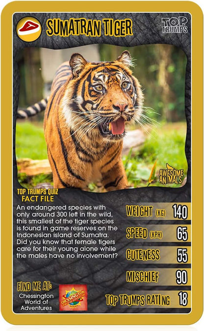 Top Trumps Awesome Animals Classics Kartenspiel, Finden Sie heraus, wie süß der Schneeleopard ist und wie groß das Schwarze Nashorn ist, pädagogisches Kartenspiel für 2 Plus Spieler ist EIN tolles
