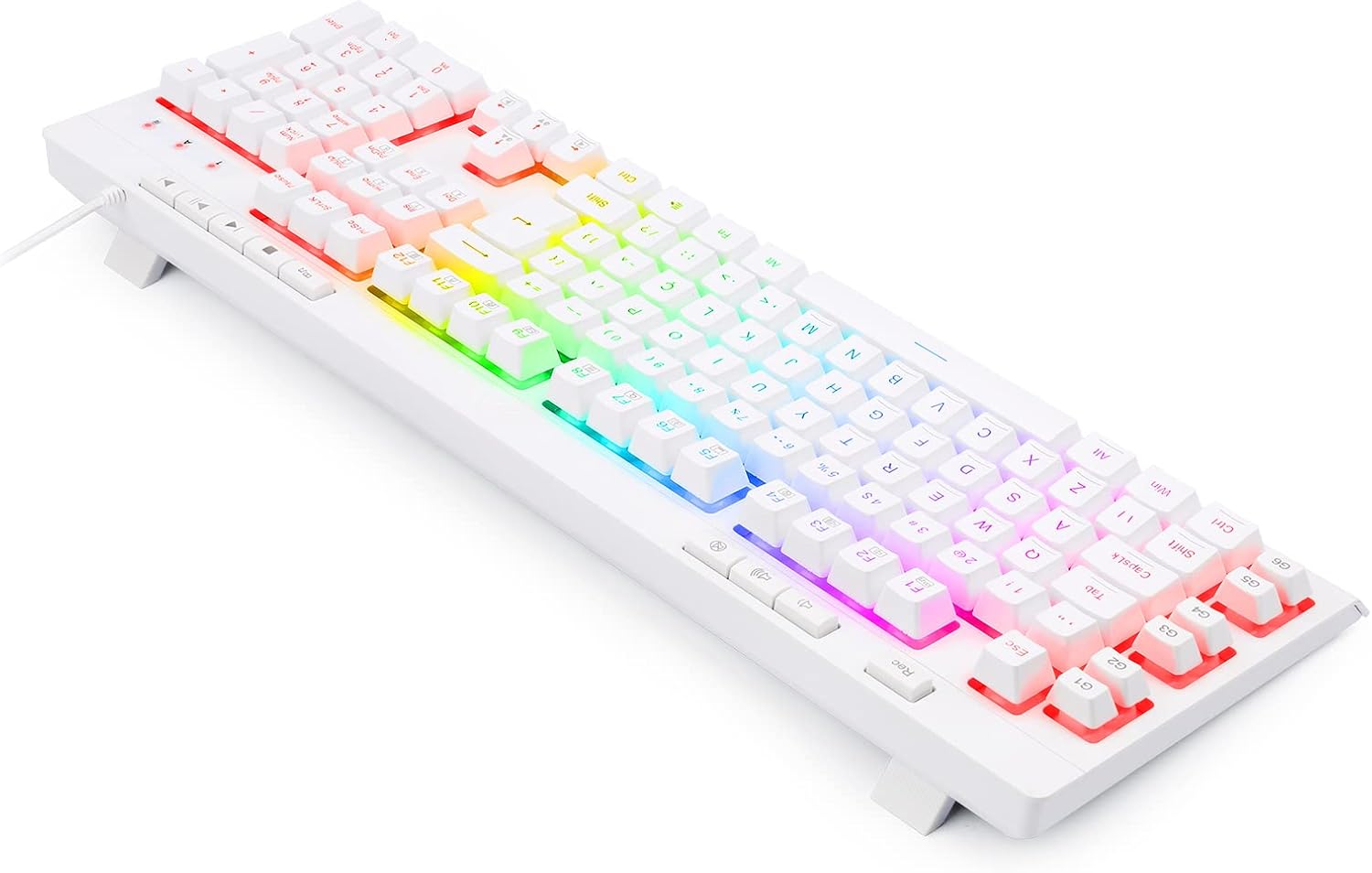 REDRAGON K512 Shiva White, RED-K512W-RGB, Multicolor RGB Backlight, Membrane Keyboard