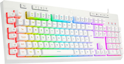 REDRAGON K512 Shiva White, RED-K512W-RGB, Multicolor RGB Backlight, Membrane Keyboard