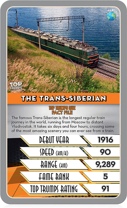 Top Trumps Trains Classics Kartenspiel, erfahren Sie mehr über die Londoner U-Bahn, die Deutschen Eiszüge und Peking Shanghai in diesem pädagogischen Spiel, Geschenk und Spielzeug für Jungen und