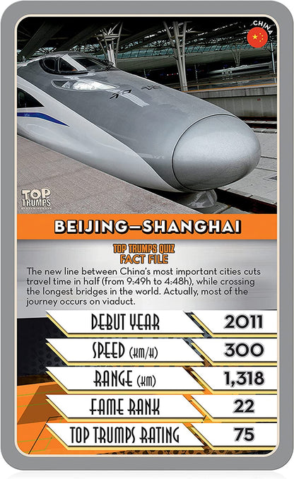 Top Trumps Trains Classics Kartenspiel, erfahren Sie mehr über die Londoner U-Bahn, die Deutschen Eiszüge und Peking Shanghai in diesem pädagogischen Spiel, Geschenk und Spielzeug für Jungen und
