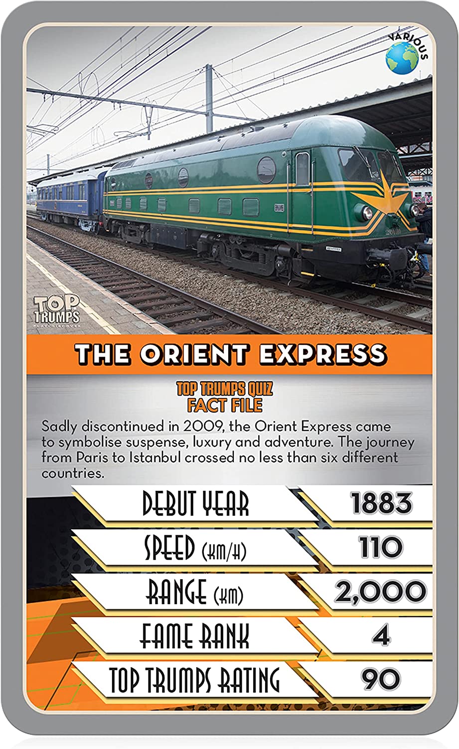 Top Trumps Trains Classics Kartenspiel, erfahren Sie mehr über die Londoner U-Bahn, die Deutschen Eiszüge und Peking Shanghai in diesem pädagogischen Spiel, Geschenk und Spielzeug für Jungen und