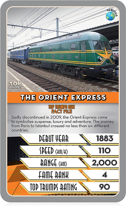 Top Trumps Trains Classics Kartenspiel, erfahren Sie mehr über die Londoner U-Bahn, die Deutschen Eiszüge und Peking Shanghai in diesem pädagogischen Spiel, Geschenk und Spielzeug für Jungen und