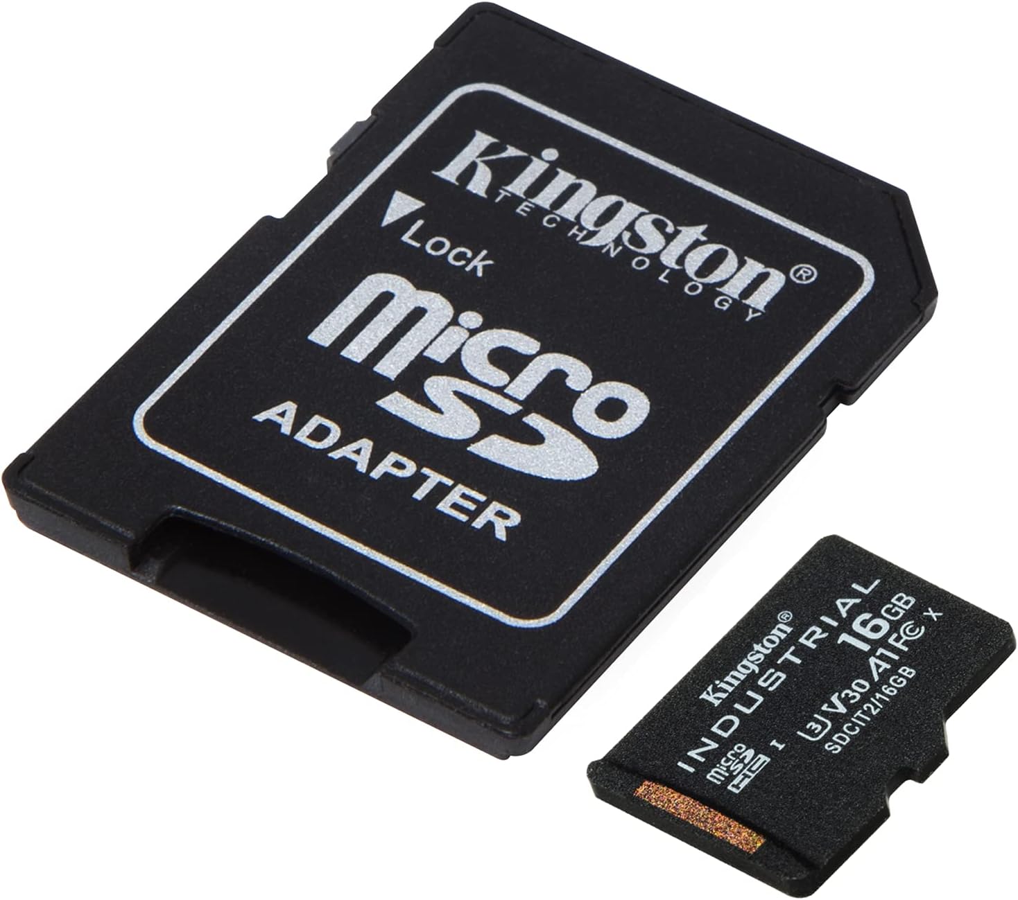 Kingston Industrial microSD - 16GB microSDHC Industrial C10 A1 pSLC Karte + SD-Adapter - SDCIT2/16GB