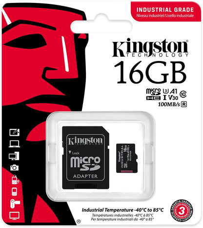 Kingston Industrial microSD - 16GB microSDHC Industrial C10 A1 pSLC Karte + SD-Adapter - SDCIT2/16GB