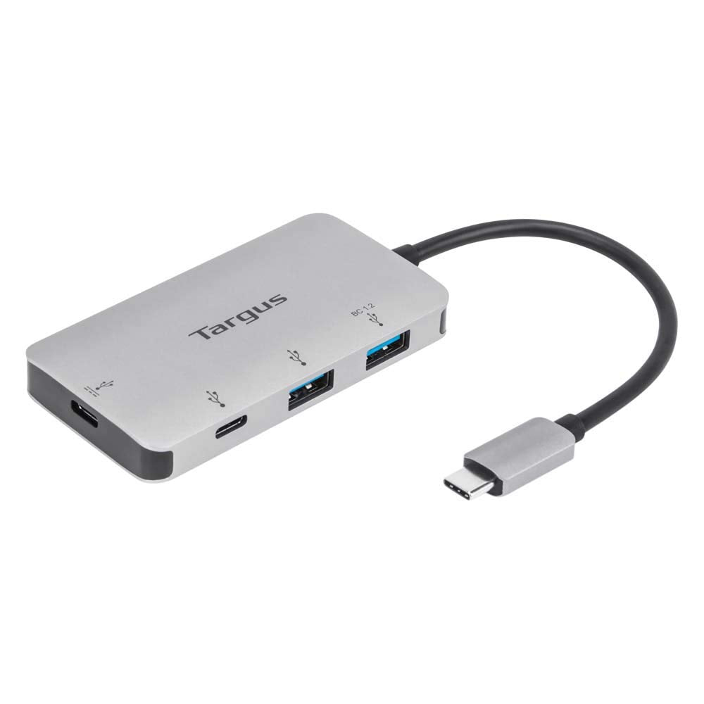 Targus USB-C Multi-Port Hub with 2x USB-A and 2x USB-C Ports with 100W PD Pass-Thru, Gray (ACH228EU