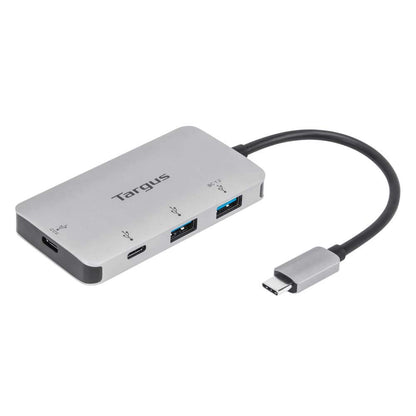 Targus USB-C Multi-Port Hub with 2x USB-A and 2x USB-C Ports with 100W PD Pass-Thru, Gray (ACH228EU