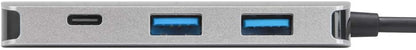 Targus USB-C Multi-Port Hub with 2x USB-A and 2x USB-C Ports with 100W PD Pass-Thru, Gray (ACH228EU