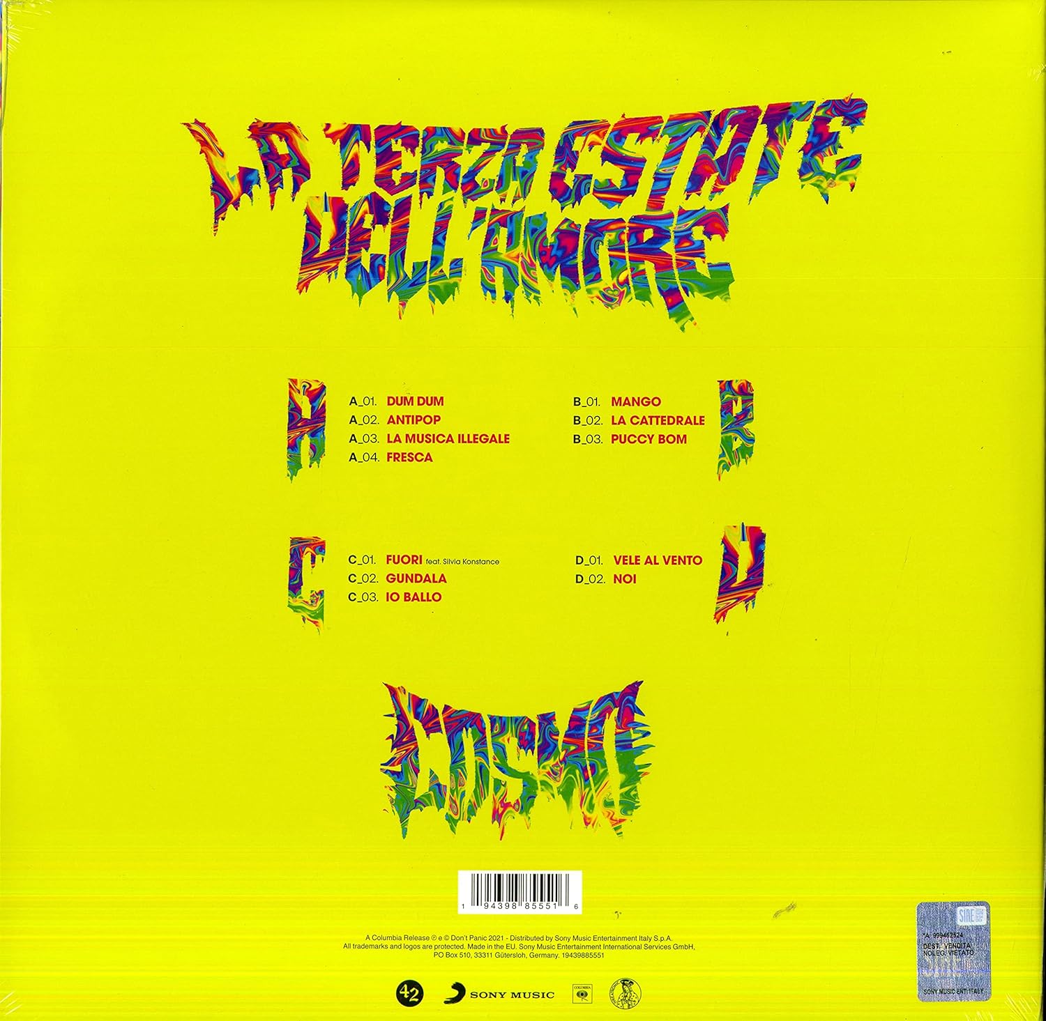 La Terza Estate dell'Amore 2LP Colorato (verde trasparente