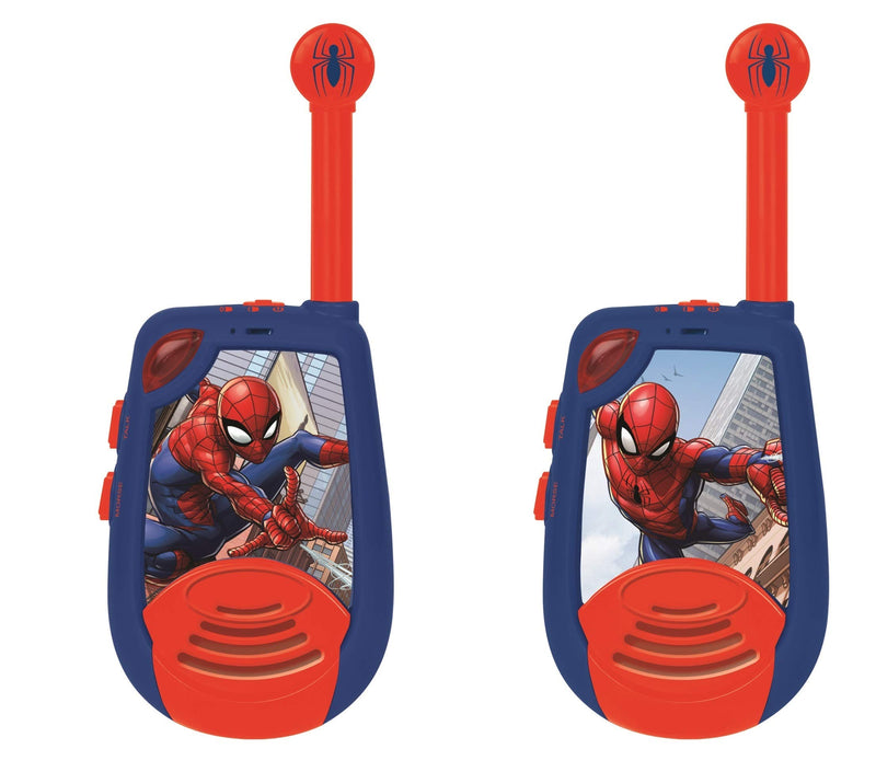 LEXIBOOK Spider-Man - Digital Walkie-Talkies for children/boys - 2 km transmission range, Morse Light function, Belt clip for transport, Battery, Blue/Red, TW25SP