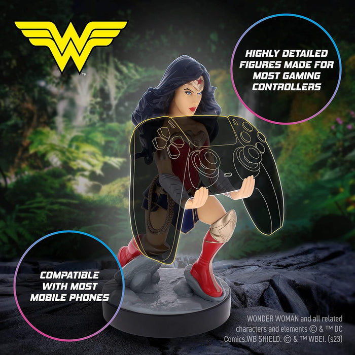 Cable Guys - Wonder Woman Gaming Accessories Holder & Phone Holder for Most Controller (Xbox, Play Station, Nintendo Switch) & Phone