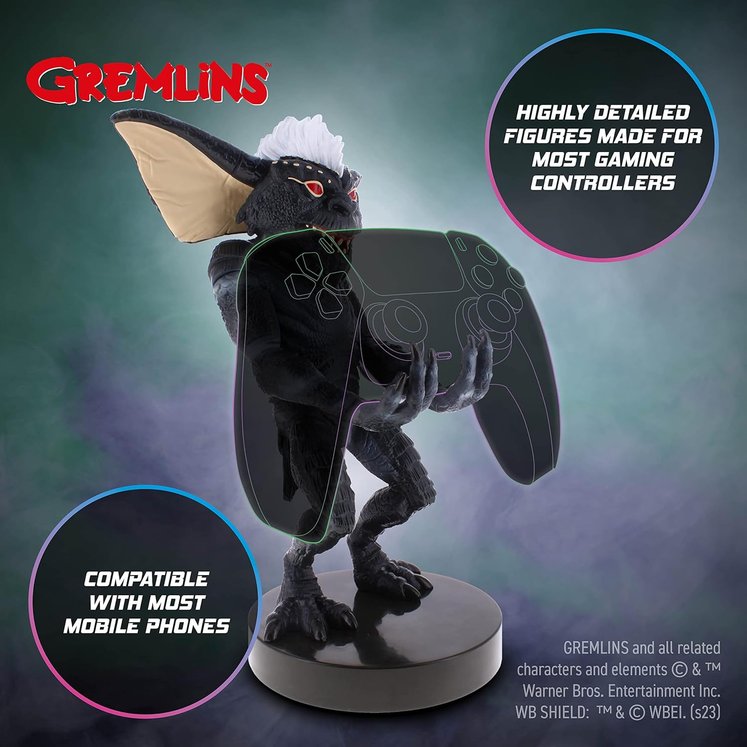 Cable Guys - Gremlins Stripe Gaming Accessories Holder & Phone Holder for Most Controller (Xbox, Play Station, Nintendo Switch) & Phone Gremlin Stripe