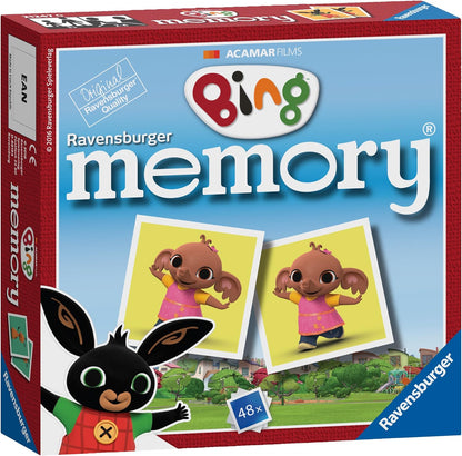 Ravensburger Cbeebies Bing Bunny Mini Memory Matching Picture Snap Pairs Game For Kids Age 3 Years and Up
