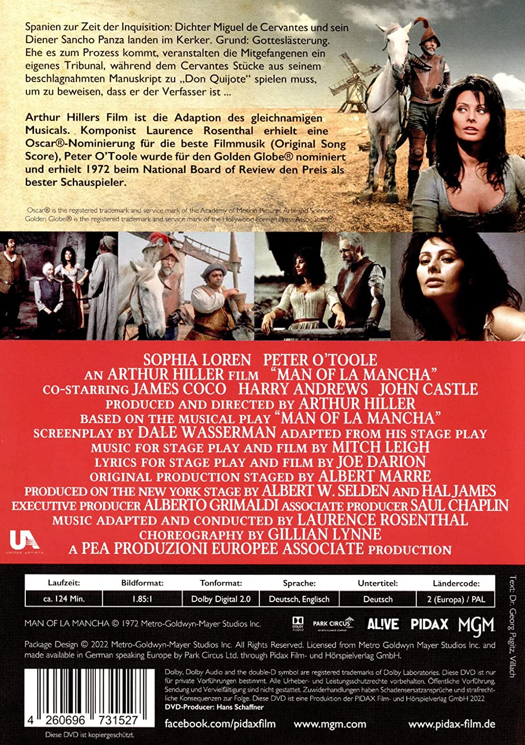 Der Mann von La Mancha (Man of La Mancha) / Preisgekröntes Meisterwerk mit Starbesetzung (Pidax Film-Klassiker)