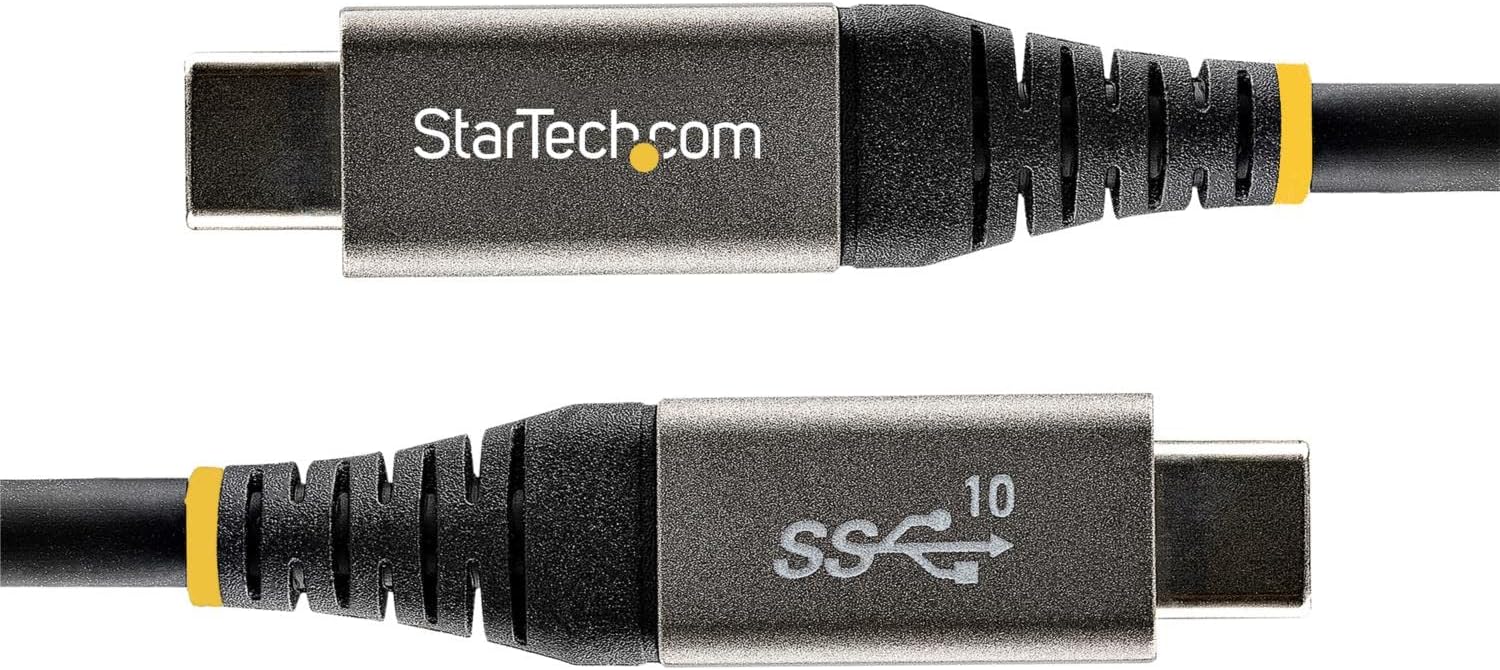 StarTech.com 3ft (1m) USB C Cable 10Gbps - USB-IF Certified USB-C Cable - USB 3.2 Gen 2 Type-C Cable - 100W (5A) Power Delivery Charging, DP Alt Mode - USB C to C Cord - Charge & Sync (USB31CCV1M