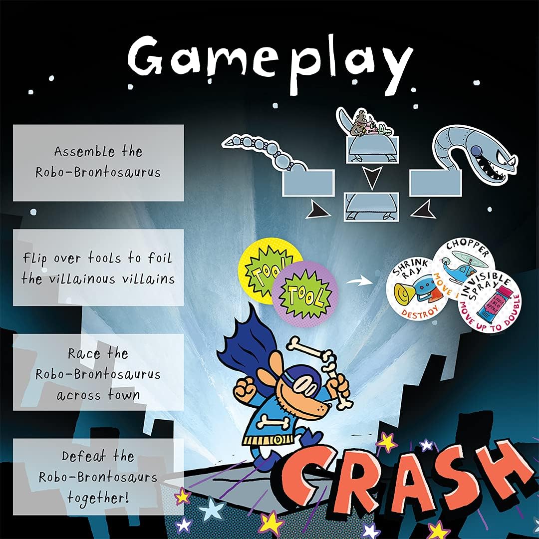 University Games E2:E3Dog Man Attack of the Fleas Board Game | For 2-6 Players 07010 Blue & Dog Man The Hot Dog Card Game | 2-4 Players, Yellow, One Size,07011